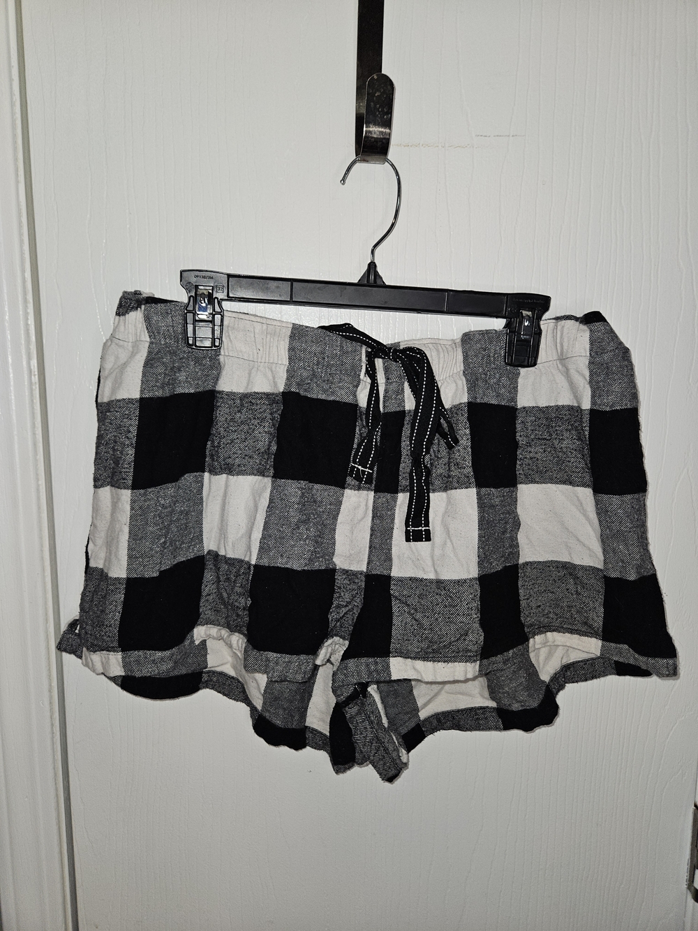 Old Navy Black and White Plaid Lounge Shorts